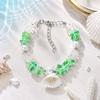Cute Charm Female Irregular Crystal Pearl Seashell Adjustable Bracelet Silver Color Ocean Vacation Jewelry For Women