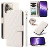 For Oppo A5 Energy 5G (China)/Oppo A5 Pro 4G (Global) Wallet Case Rhombus Leather Phone Cover with Strap