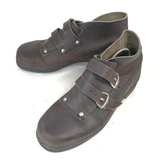 Bacou France Steel Toe Double Monk Boots 40 24.5-25.0 Brown Short Officer Work Military Safety(USED)