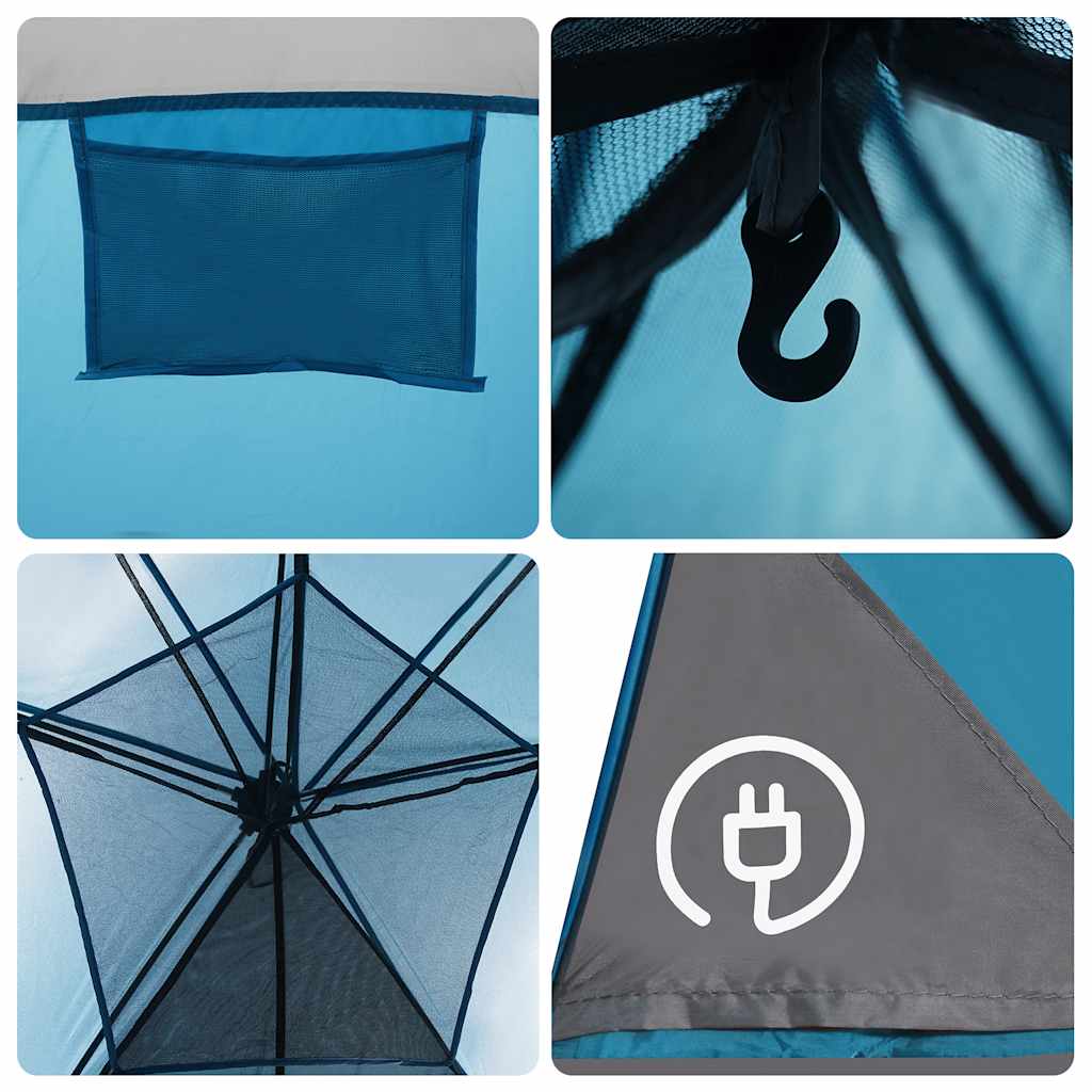 Tunnel Family Tent for 8 Persons Blue Waterproof