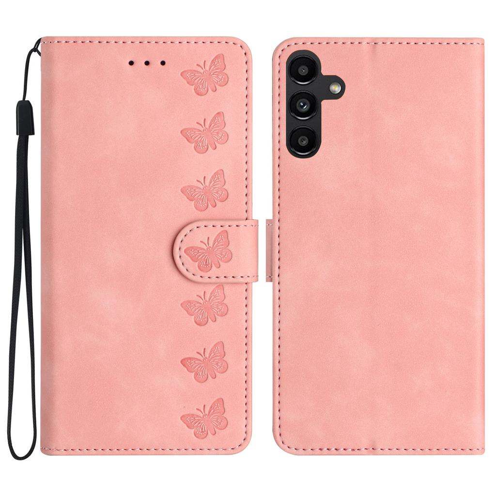 For Samsung Galaxy A55 5G Case Butterfly Imprinted Leather Anti-Scratch Phone Shell