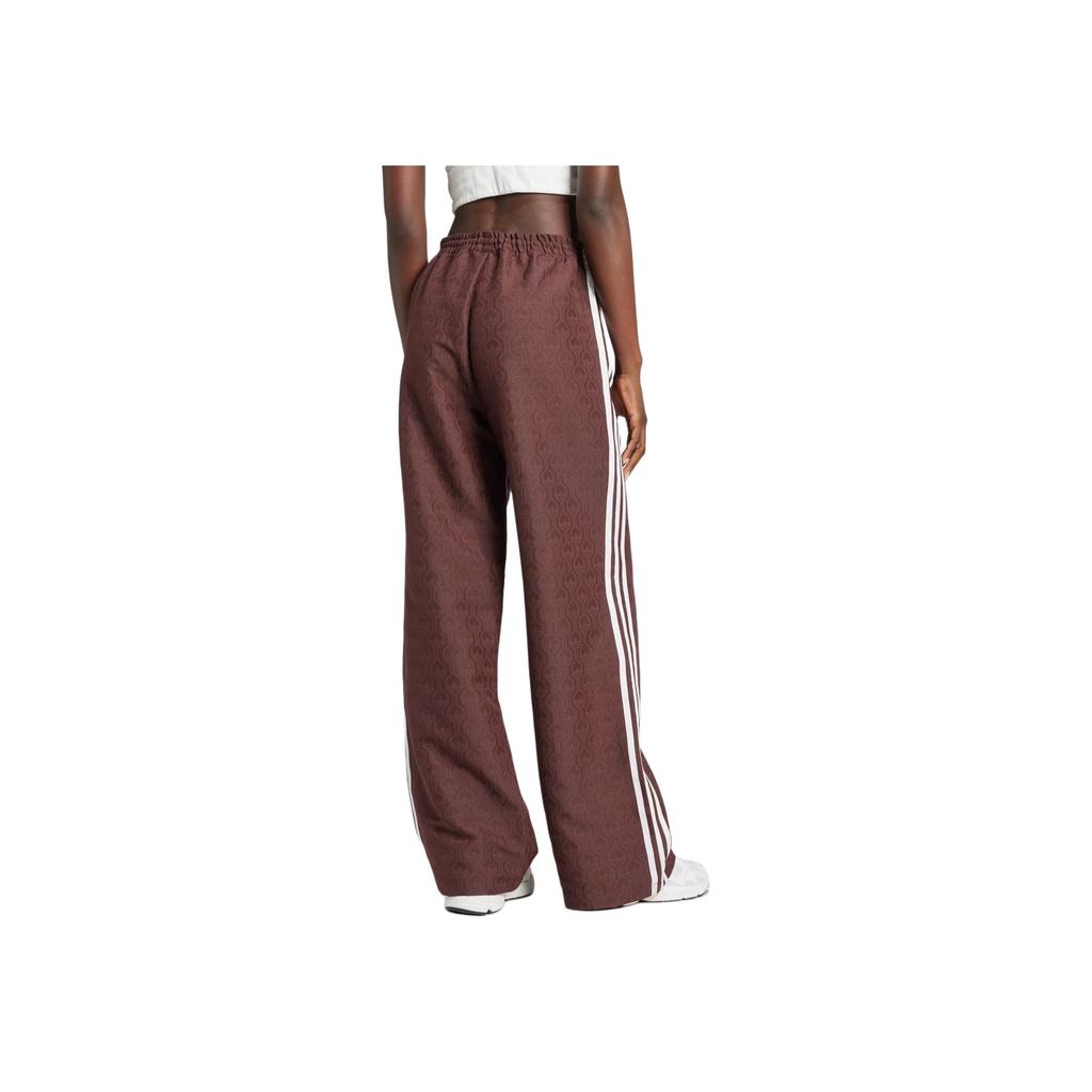 Adidas Originals Retro Stripe Elastic Waist Straight Loose Casual Pants Women Bottoms Shadow-Brown JN8304