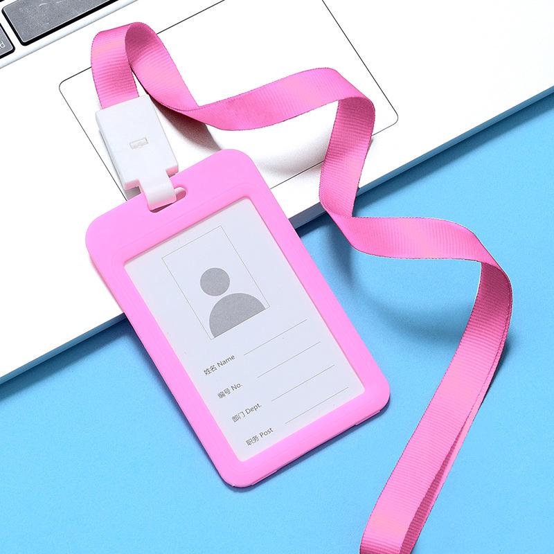 Double-Sided Transparent ID Card Holder Lanyard for Work, Student, Bus, or Badge Cards