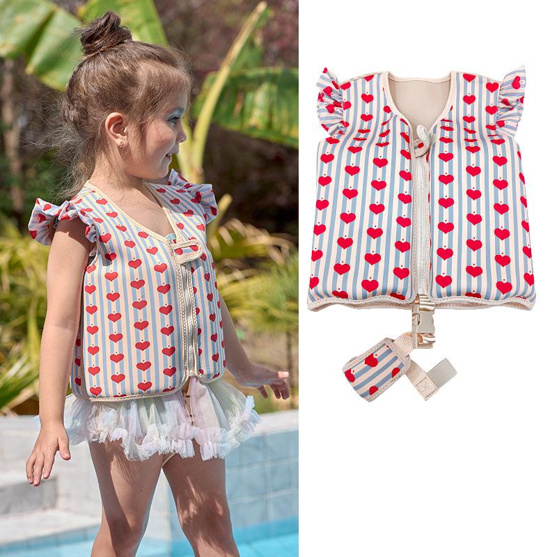 Not Falling Off Child Buoyancy Vest Anti Rollover Adjustable Baby Swimming Jackets Cartoon Stable Inflation-Free Swimming Vest