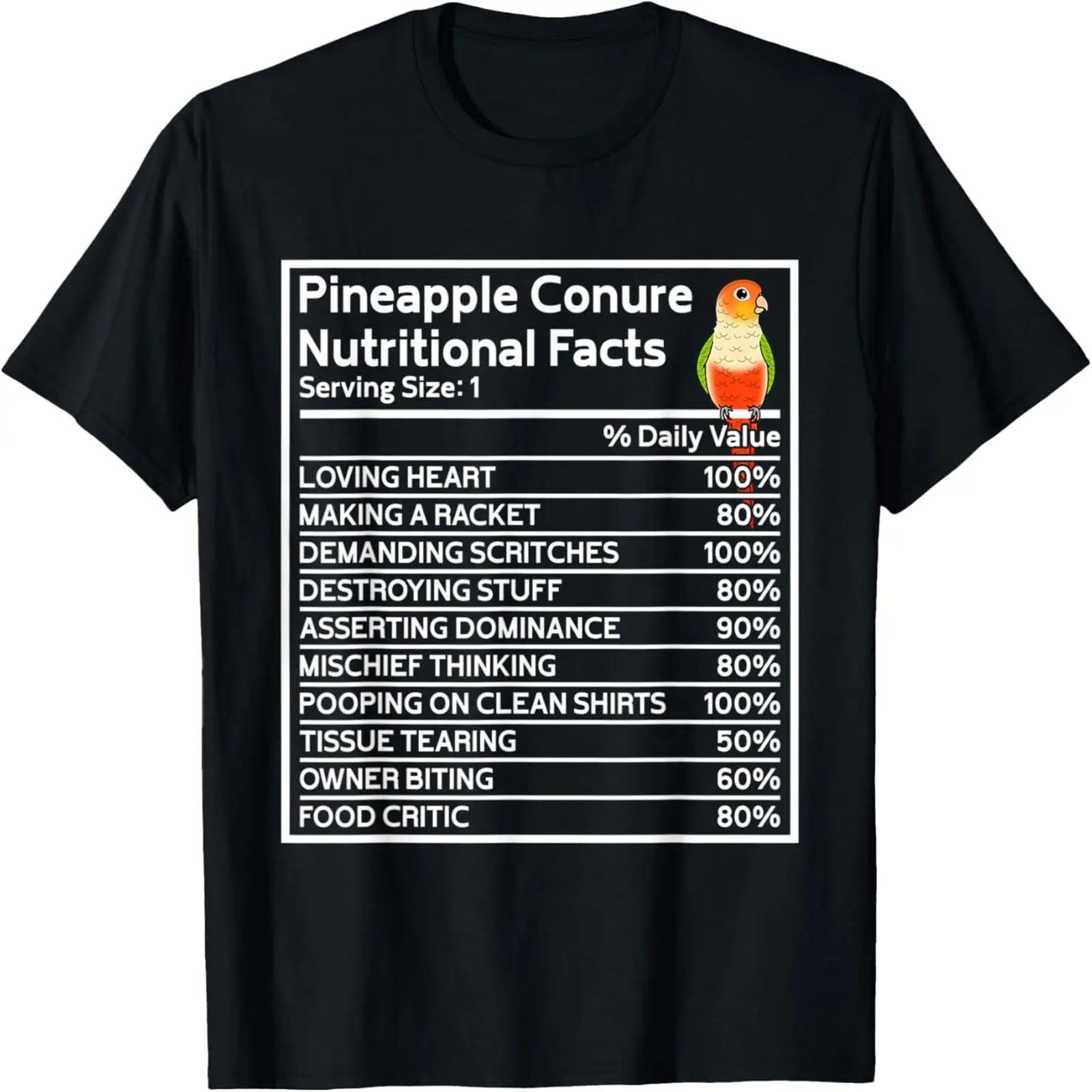 Parrot Nutritional Facts I Green Cheek Pineapple Conure T-Shirt S