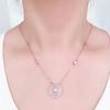 Purple Gold Pure Zircon Round Brand Pendant Rose Gold Plated Fashion Trend Necklace Collarbone Chain