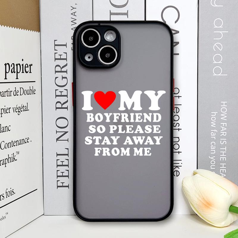 I Love My Boyfriend Girlfriend Couple Phone Case for Samsung Galaxy S25 S24 S23 Ultra S22 Plus S21 FE 5G Paired Cover Hard Shell