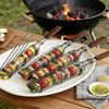 Mini Barbecue Grill Basket with Wooden Handles Non-Stick Rotisserie Cage for Chicken Vegetables