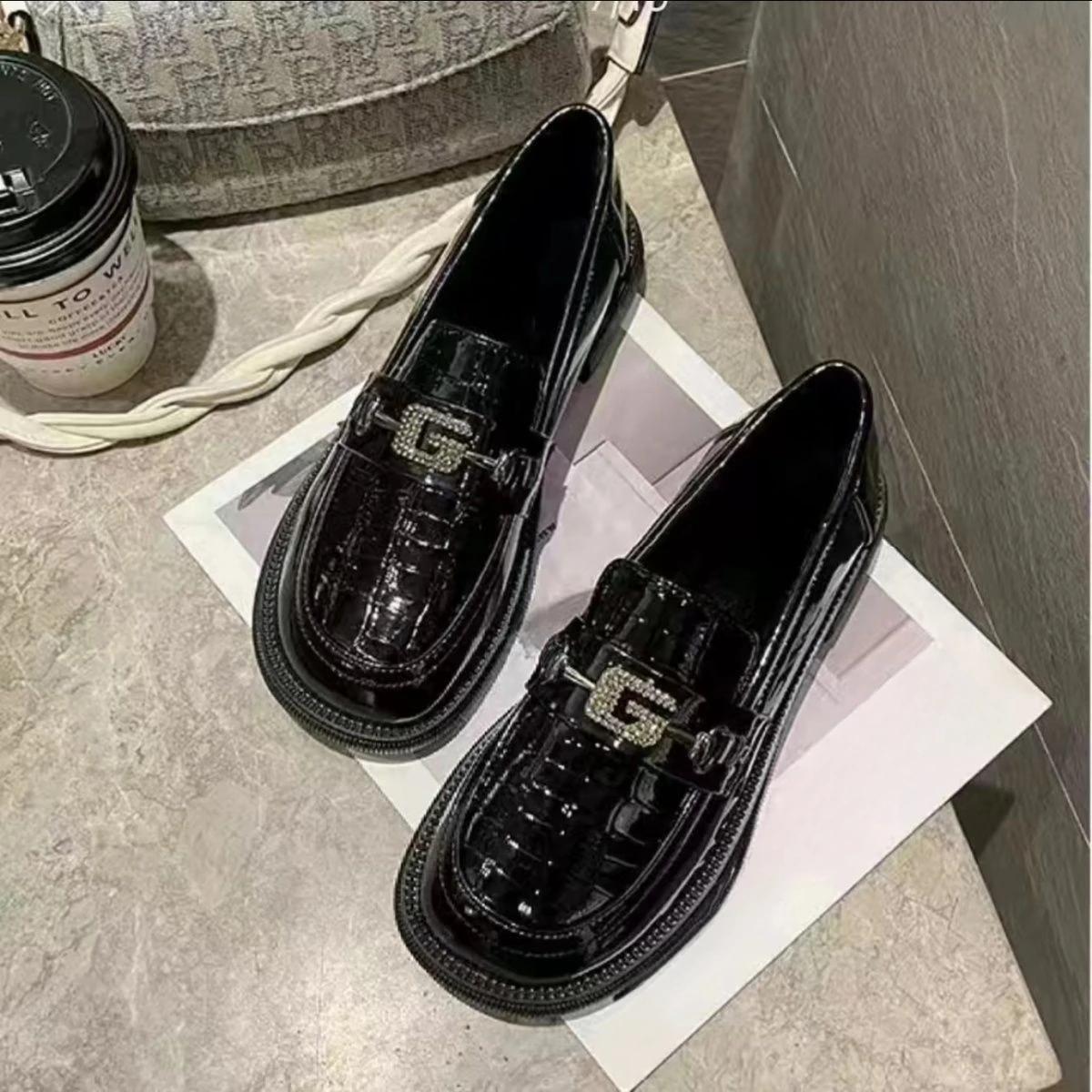 

Модные лоферы на блочном каблуке Низкие Элегантные Черные Массивные каблуки Женские туфли Лодочки Круглый носок Мокасины Женская обувь Тренд Beau Today 2025 39 Обувь 40