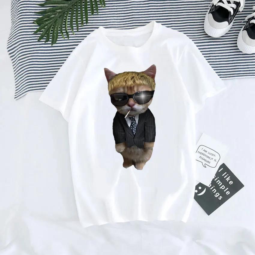 El Gato Meme Sad Crying Cat Munchkin Kitty Meme Print T Shirt Male  T-shirts Men Oversized Tees Harajuku Streetwear