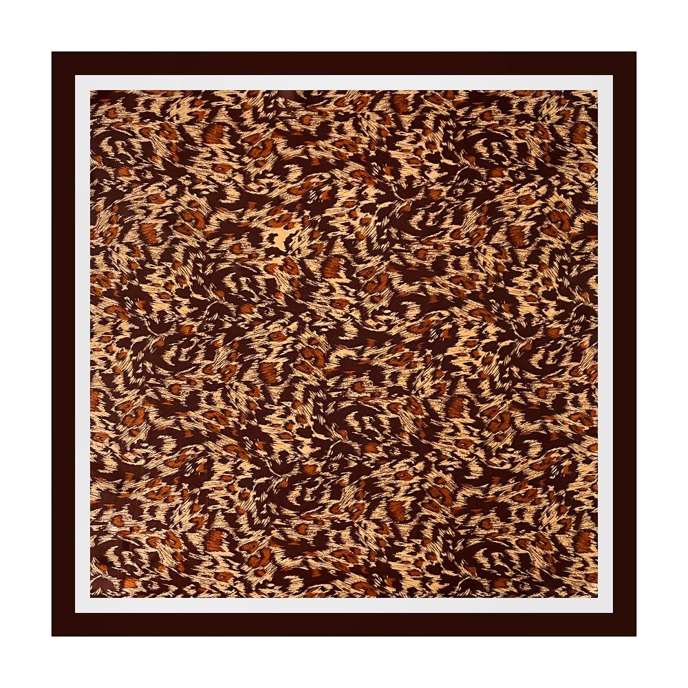 New leopard-print silk scarf, 90cm square, shawl, headscarf, faux silk satin scarf