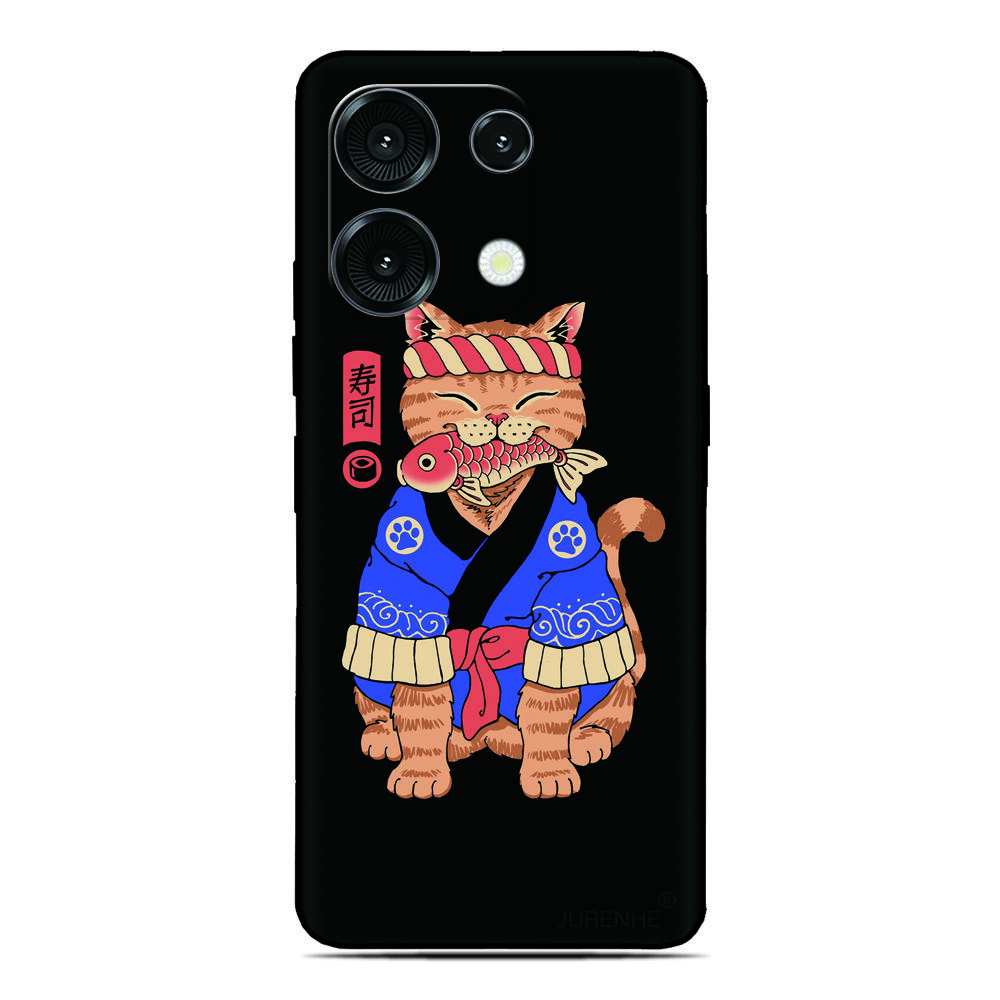 Samurai Cat Phone Case For Ulefone Note 20 19 18 Ultra 10 12 13 14 15 16 17 Pro 13P 12P 11P 10P Silicone Soft Back Cover