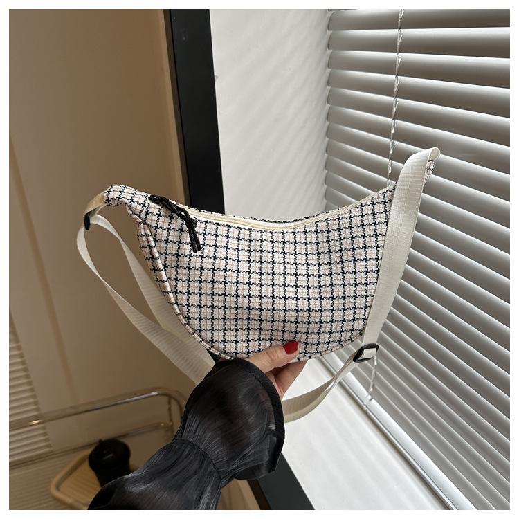 Plaid Trend Casual 2025 New Autumn New Fashion Personality Simple One Shoulder Crossbody Dumpling Women's Bag