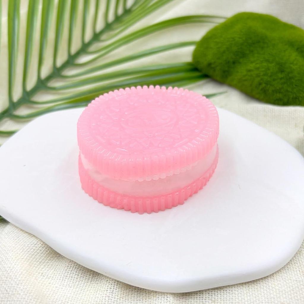 Cookie Squeeze Tabasque Squeeze Stress Relief Biscuit Stress Relief Sandwich Simulation Ultra Soft Decompression Breathable Toy BookwarmPink Toy,