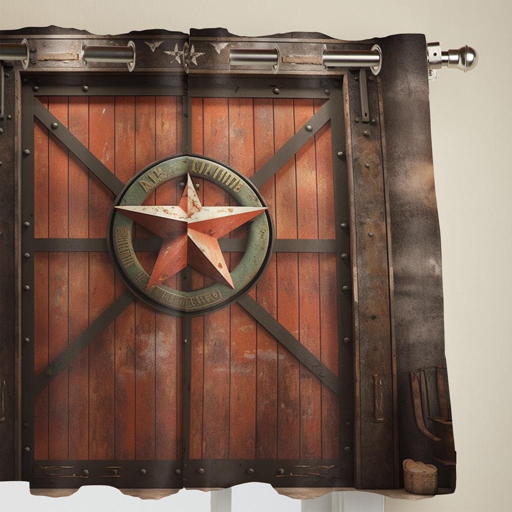 Door Iron Gate Curtains for Bedroom Living Room Window Curtain Treatments Blinds Kitchen Home Decor Drapes