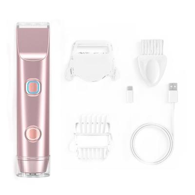 Wiederaufladbare kabellose Intimrasierer 2-in-1 Trimmerköpfe Wasserdichter Körpertrimmer für Frauen Männer Reisefreundlich Sichere Hautpflege