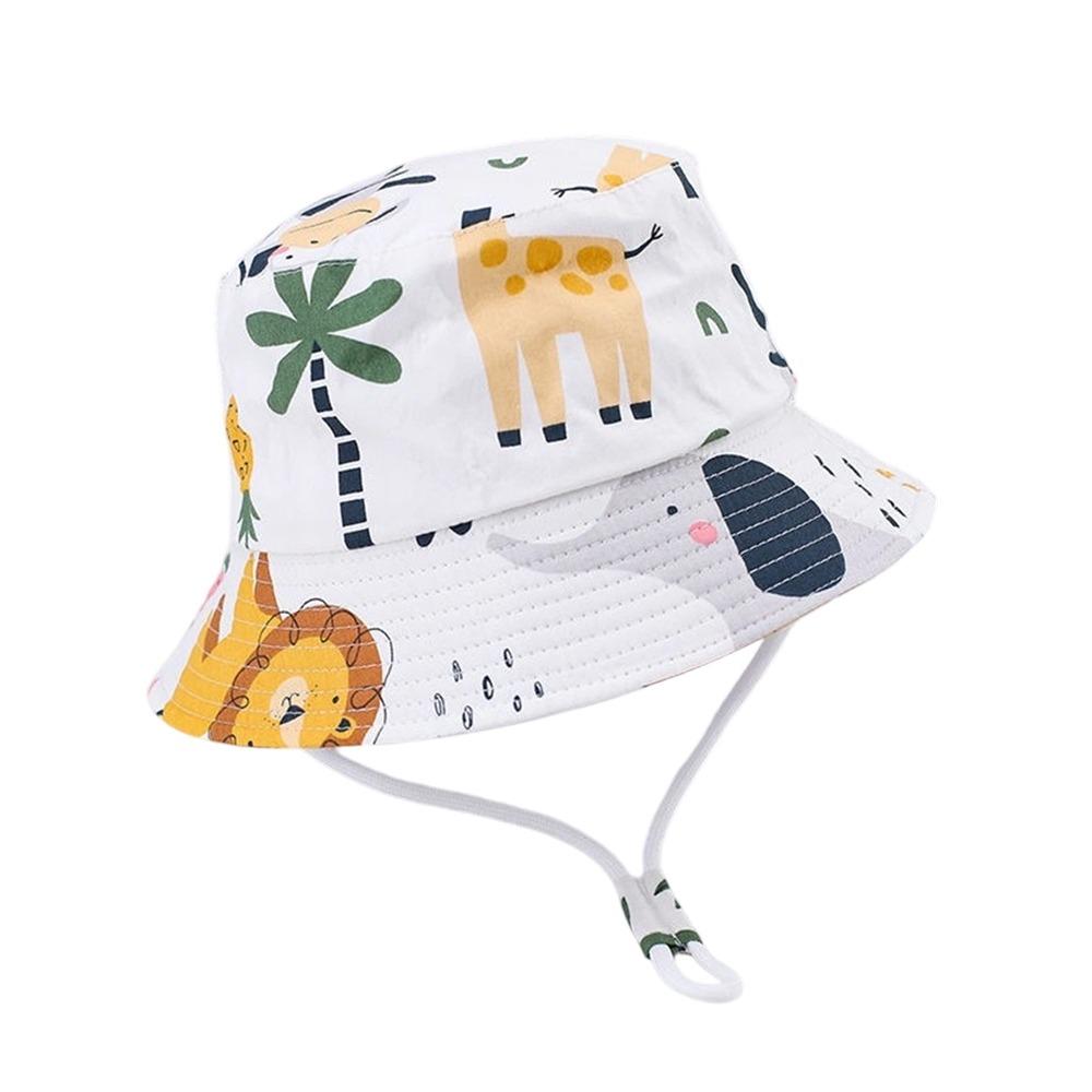 Fashion Summer Bucket Hat Uv Protection Breathable Sun Cap Adjustable Cartoon Beach Hat Infant