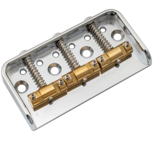Musiclily Ultra 10.8mm Short Telecaster Bridge, 3-Way, Brass Saddles, Aluminum Plate, for Vintage TL Electric Guitars, Chrome