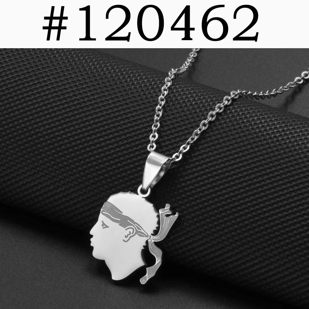 NEW Corsica Flag Pendant Necklaces Sardinia Jewelry for Women Girl Stainless Steel Corse Sardegna #120462
