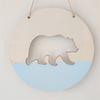 1pc Circle Wooden Bear Pendant Ins Style Polar Bear Pendant Creative Nordic Style Wall Hanging Decorations Home Decoration