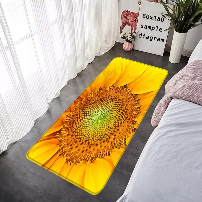 Door Mats Interior Foot Rug Sun Flower Welcome Floor Mat Rectangle Soft Hallway Carpet Kitchen Rugs Fluffy Home Decoration