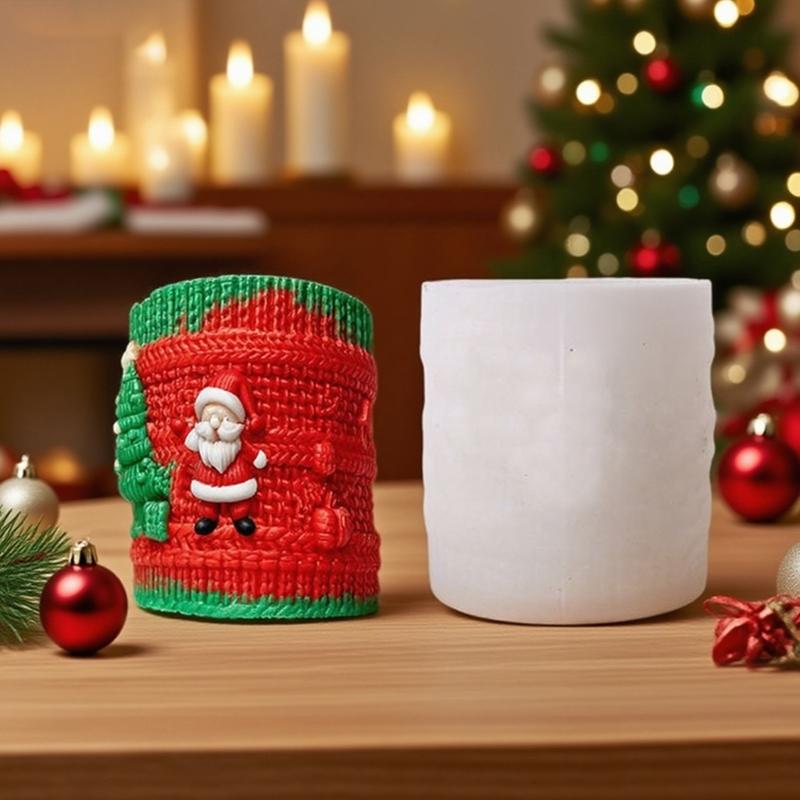 Nikolaus Geprägte Zylindrische Silikonform Feiertagskerze Silikonform Für Epoxidharz Kunst Handgemachte Kerze Seifenherstellung