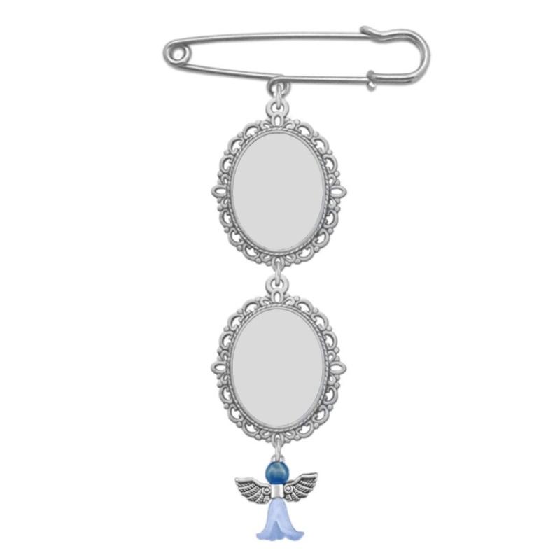 Wedding Bouquet Boutonniere Photo Charm Pin for Bridal Bouquet Groom Boutonniere Memorial Accessory Photo Charm for Suit