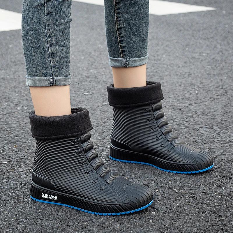 Men's Rain Boots, Four Seasons, Medium Tube Rain Shoes, Kitchen Waterproof And Anti Slip Outdoor Fishing Rubber Shoes