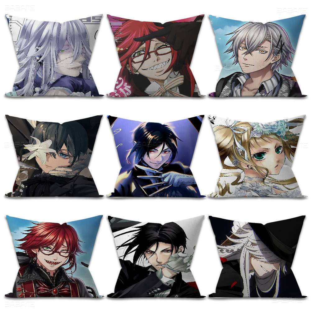 Anime Black Buutler Cushion Cover Car Throw Pillow Case For Sofa Car Christmas Gift Xcm Xcm
