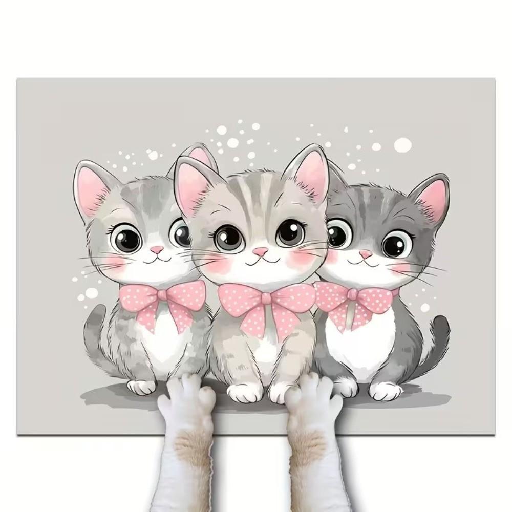 Cartoon Cat Feeding Mat Diatom Mud Pet Placemat Cat Dog Dish Mats Dog Food Bowl Mat for Pet Shop
