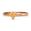 Citrine Heart Dainty Minimalist Design Ring - 925 Sterling Silver Rose Gold Vermeil