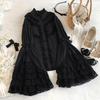 Lolita Blouse with Princess Long Gothic Lolita French Classical Winter [XHSUKADO] Sleeves, 5-Tier Ruffles, Cute, Women's Sleeves, Stand-Up Collar,