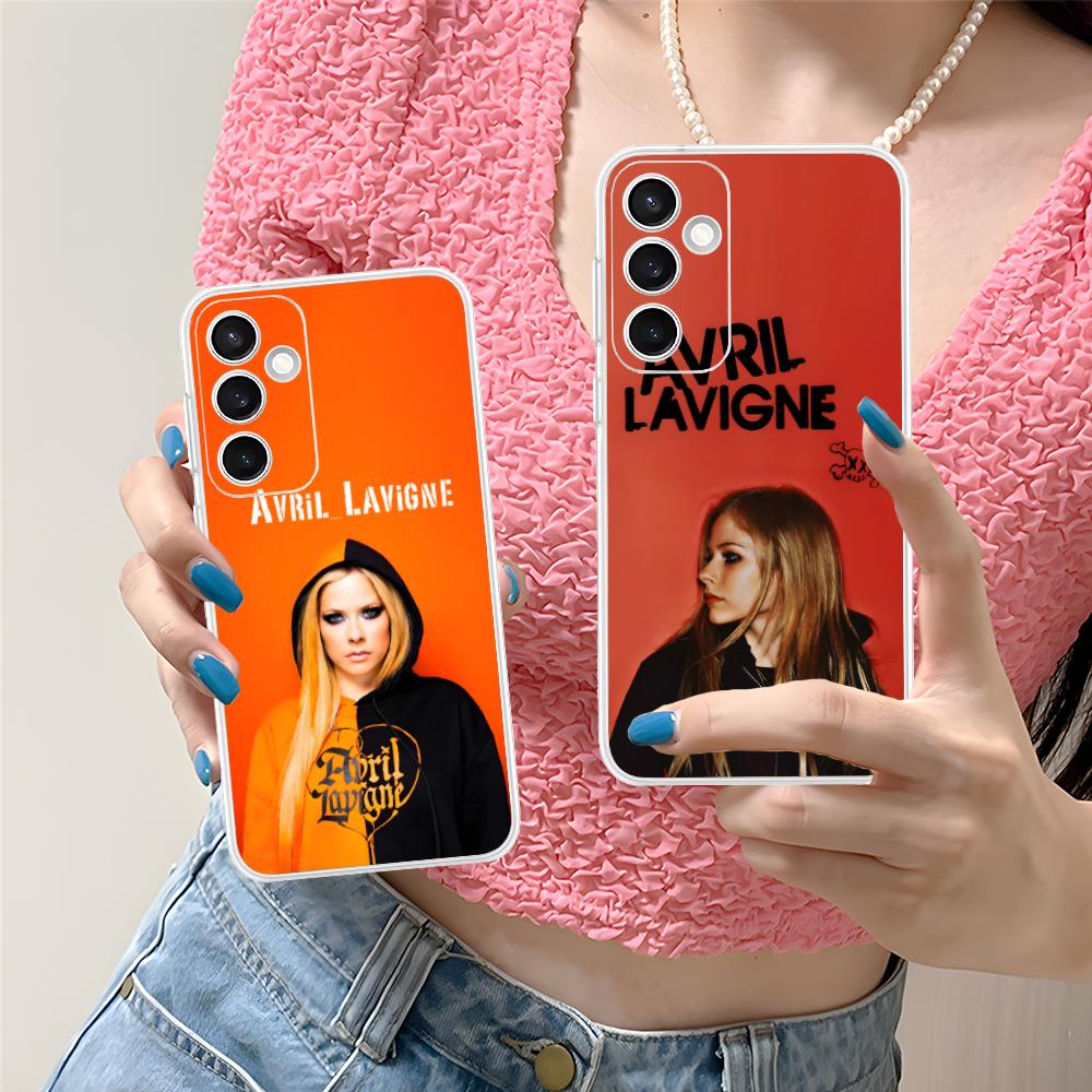Avril Lavigne Clear Mobile Phone Case for Samsung Galaxy S25 S24 S23 S22 S21Plus FE Ultra Colorful Cover
