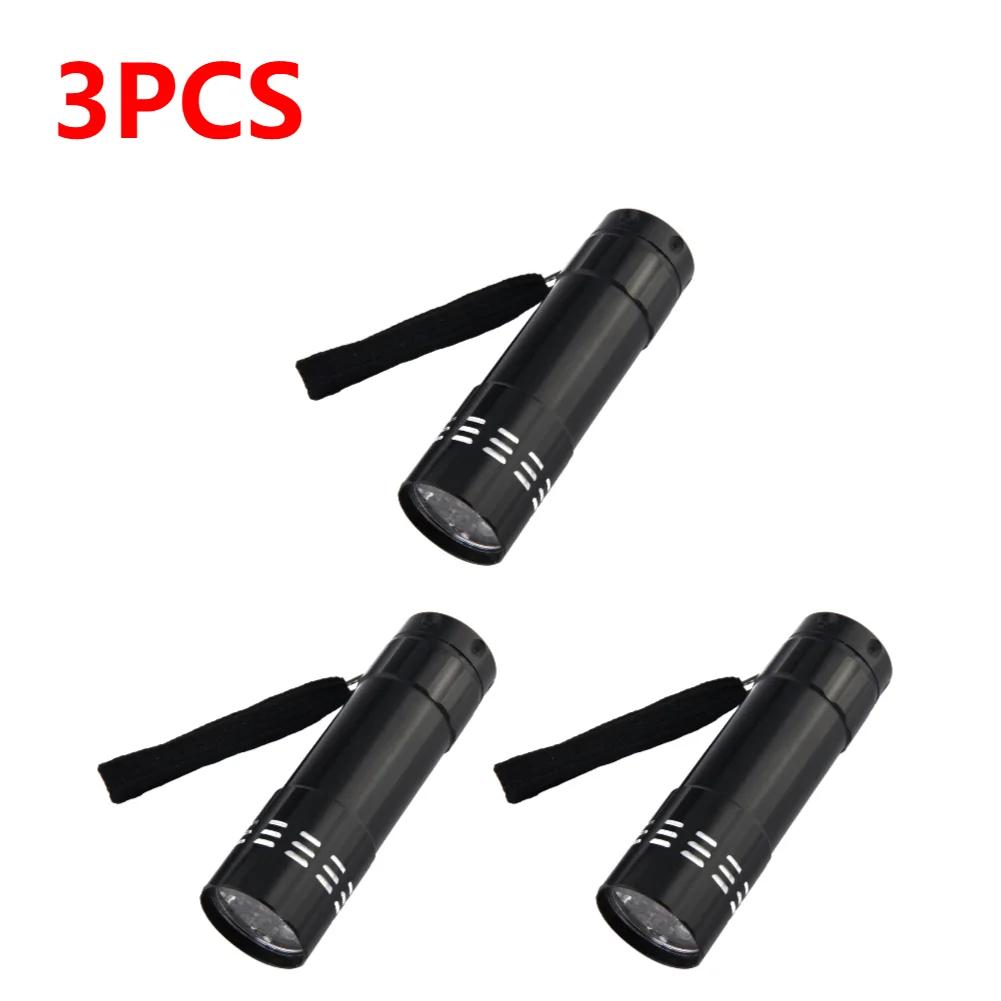 1-5pcs 9 LED UV Flashlight 50LM Handheld Ultraviolet Waterproof Violet Light Pet Urine Scorpion Feminine Hygiene Detector Torch