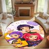 Tappeto Rotondo con Stampa KPop Demon Hunters, Tappeto da Pavimento Lavabile, Per Ingresso, Stanza del Dormitorio, Lavanderia, Ufficio, Studio, Decorazione per la Casa, Regalo di Compleanno Natale
