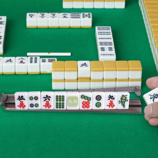 Mahjong Rack Pusher Clear Acrylic Heavy Duty Portable Multifunctional American Mah Jongg Tile Holder Push Ruler Mahjong Accessories