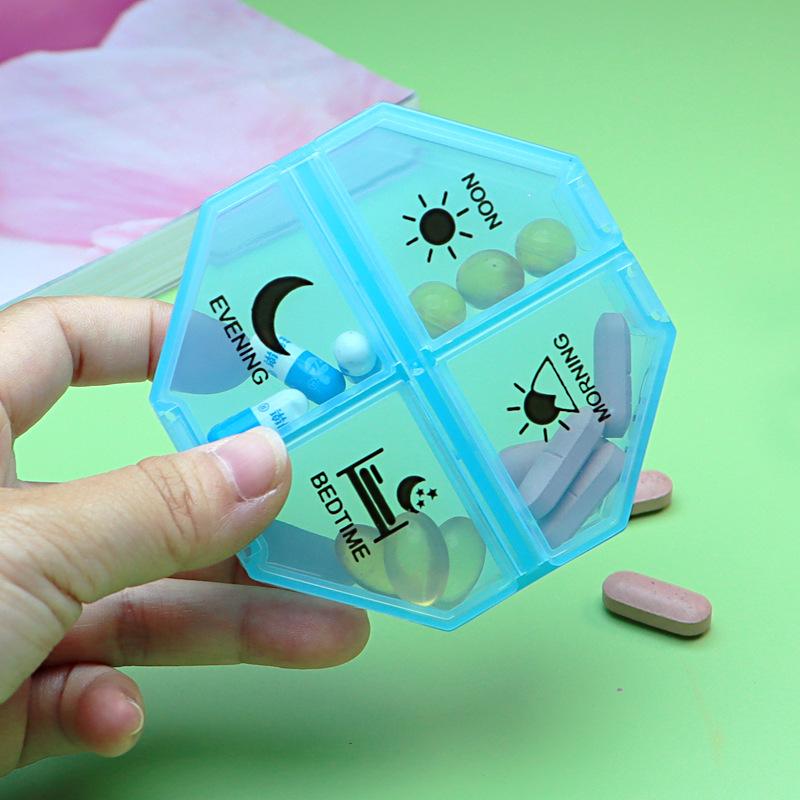 Pill Cases Box Organizer 7 Days 28 Grids 4 Times One Day Portable Travel with Large Compartments for Vitamins Medicine Fish Oils