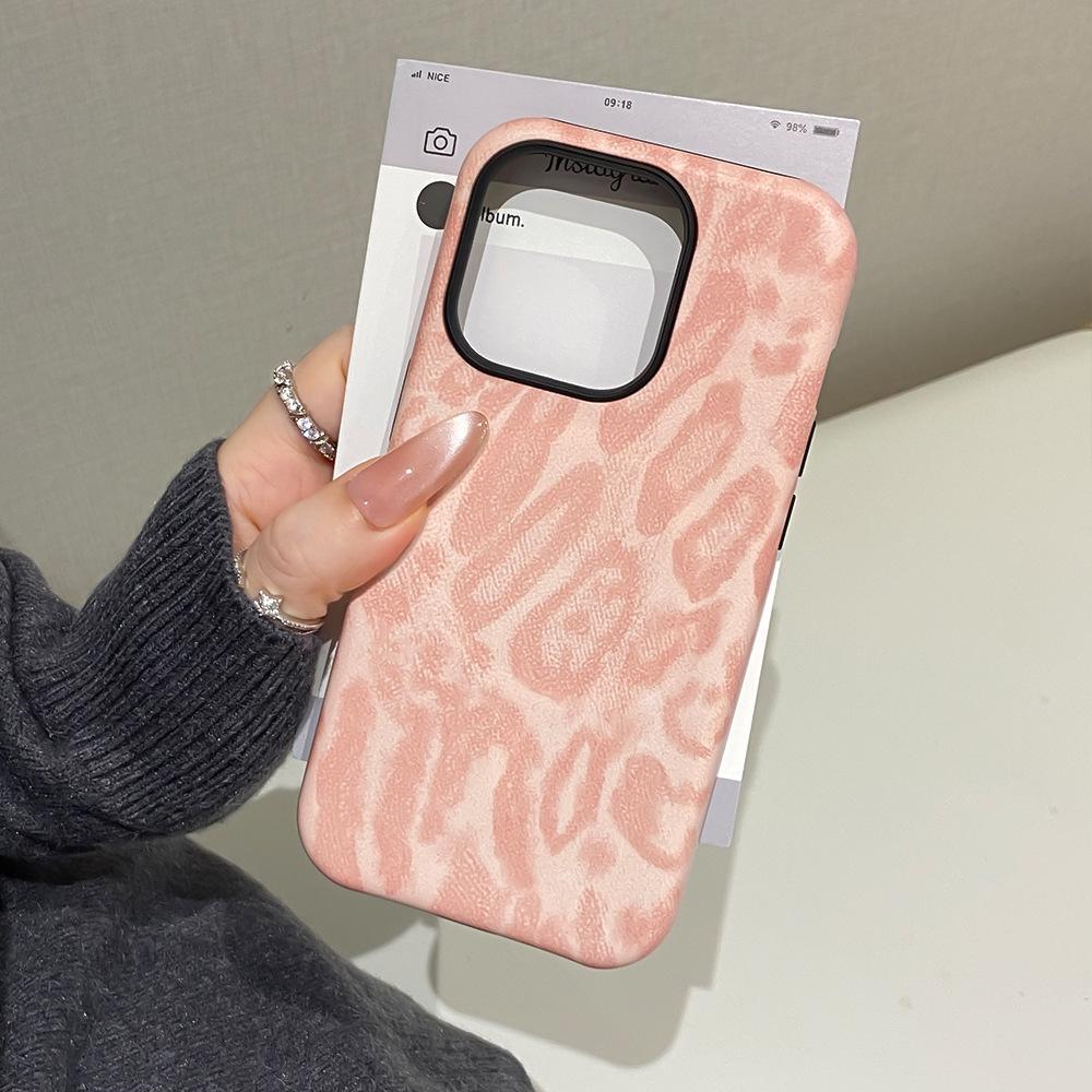 Applicable To Apple 16/17Promax Leopard Print Magnetic Mobile Phone Case iPhone14/15 Film Two-in-one Anti-drop