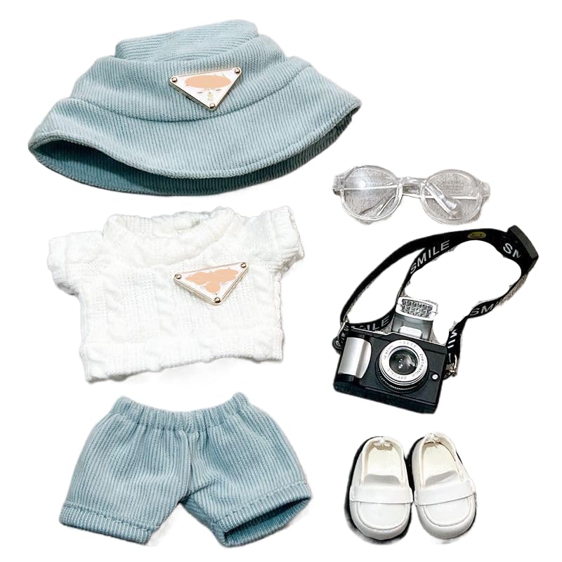 

[HXLGR] 15-17cm Doll Fashion Style Set - 17cm Blanket Doll Clothes, Doll Toy Clothes and Accessories Set of 7 (Doll Not Included Apparel Only) (red1)