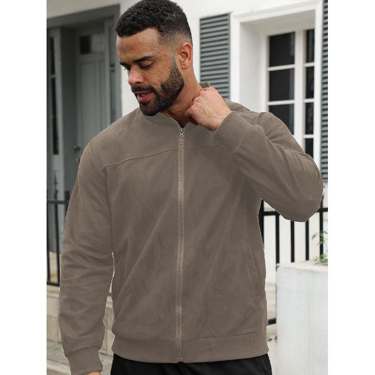 New Versatile Daily Business Spring And Autumn Men'S Men'S Standing Collar Long Sleeved Casual Outdoor Hoodie Jacquard Knitted Sweater