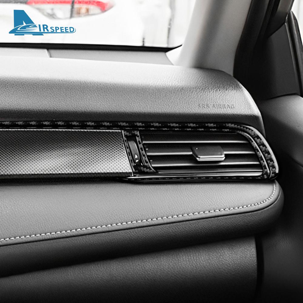Real Soft Carbon Fiber For Toyota Camry 2018 2019 2020 2021 2022 2023 2024 LHD RHD Car Passenger Instrument AC Outlet Sticker