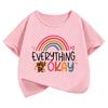 Everything Will Be Ok Rainbow Design Print T Shirts Sweet Kids Childrens Tshirt Boys Girls Summer Spring Casual Top Tee Shirt