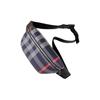 Burberry Sony Check Design Zipper Closure Canvas Waist Bag Medium Size Men's Navy Blue