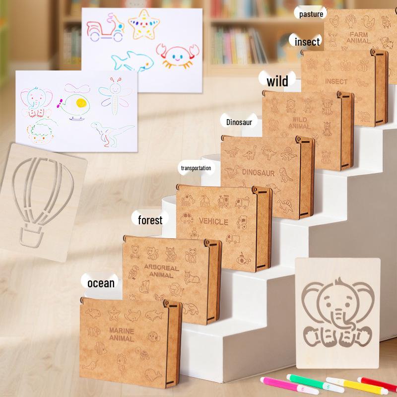 Wooden Painting & Drawing Set for Kids: Kindergarten & Primary School Beginner Art Kit