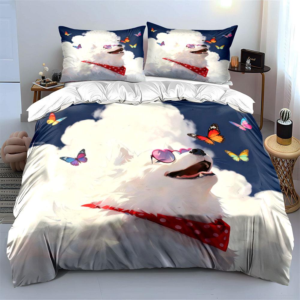 Dog Accessory Set Outdoor Fun Soft Comfortable Duvet Cover Bedding Set Included 1*Duvet Cover & 2*Pillowcases, Gift