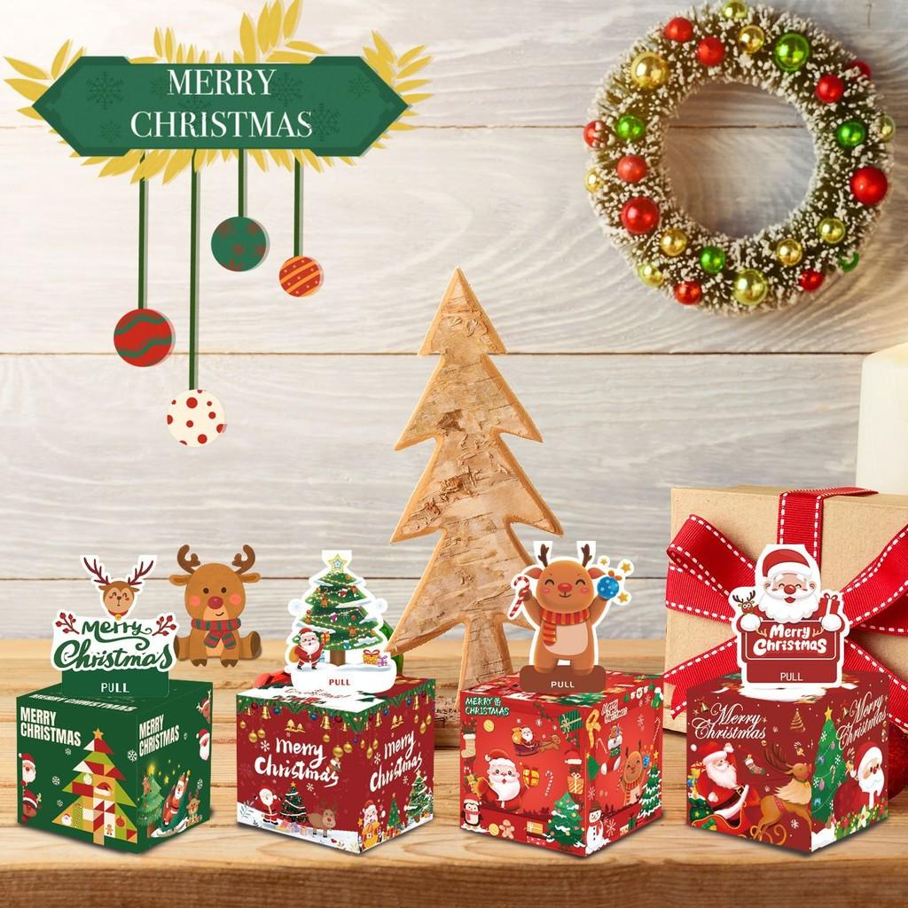 Pattern Christmas Themed Paper Box Set Holiday Decoration Props Gift For