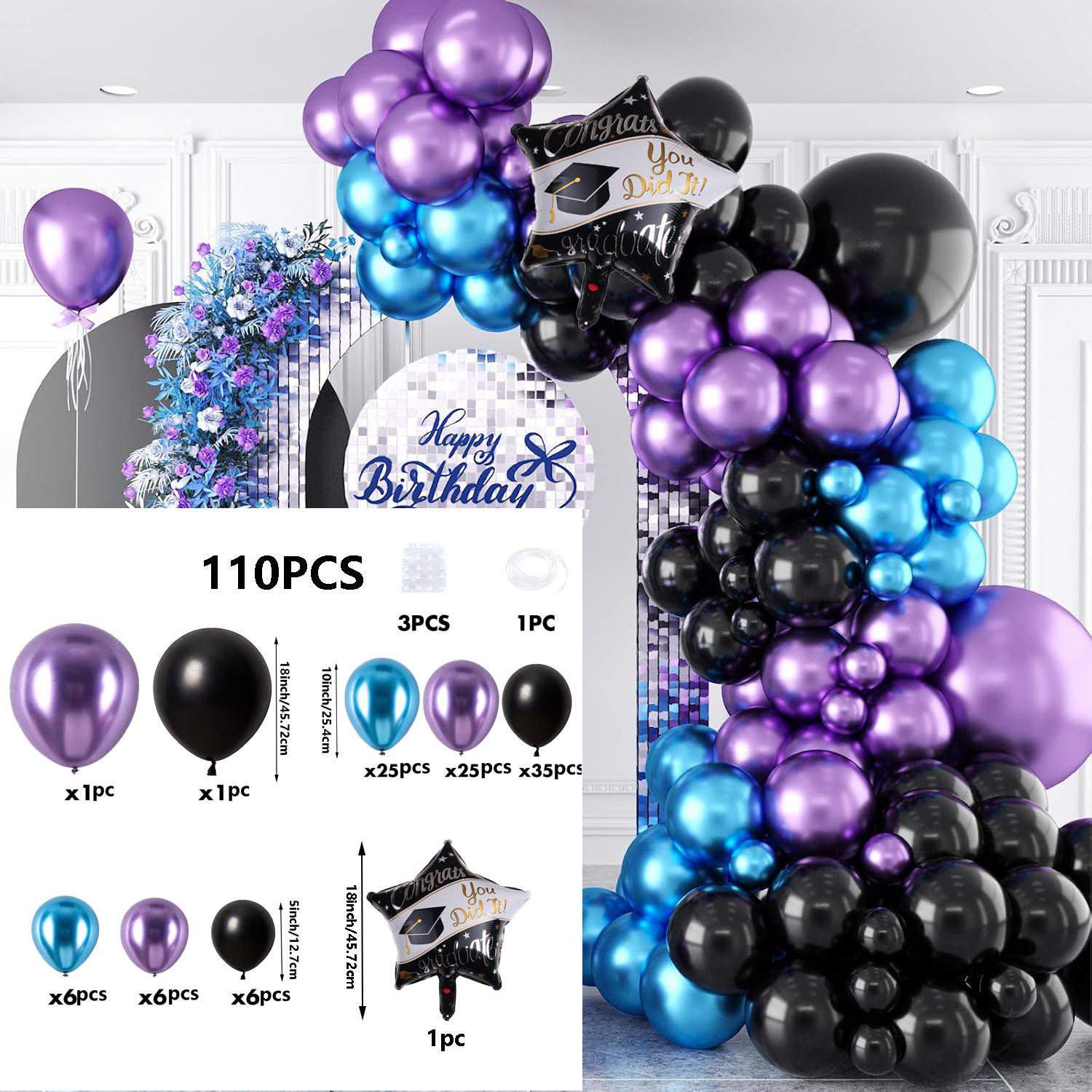 

149pcs black and silver Balloon Arch Wreath Set Birthday Shower Graduation Wedding Birthday Party Anniversary decoration Other
