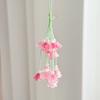 A pair Pink Cherry Blossom Beaded Lucky Phone Charm Lanyard Cute Aesthetic Wrist Strap Lanyard Floral Pendant for Girls