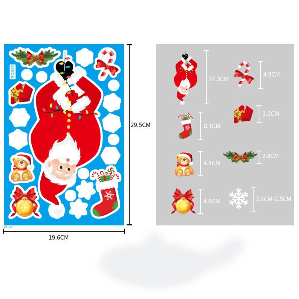 Bałwan Noworoczny Boże Narodzenie Dom Święty Mikołaj Dekoracja Okna Naklejki na Okno Naklejki Świąteczne