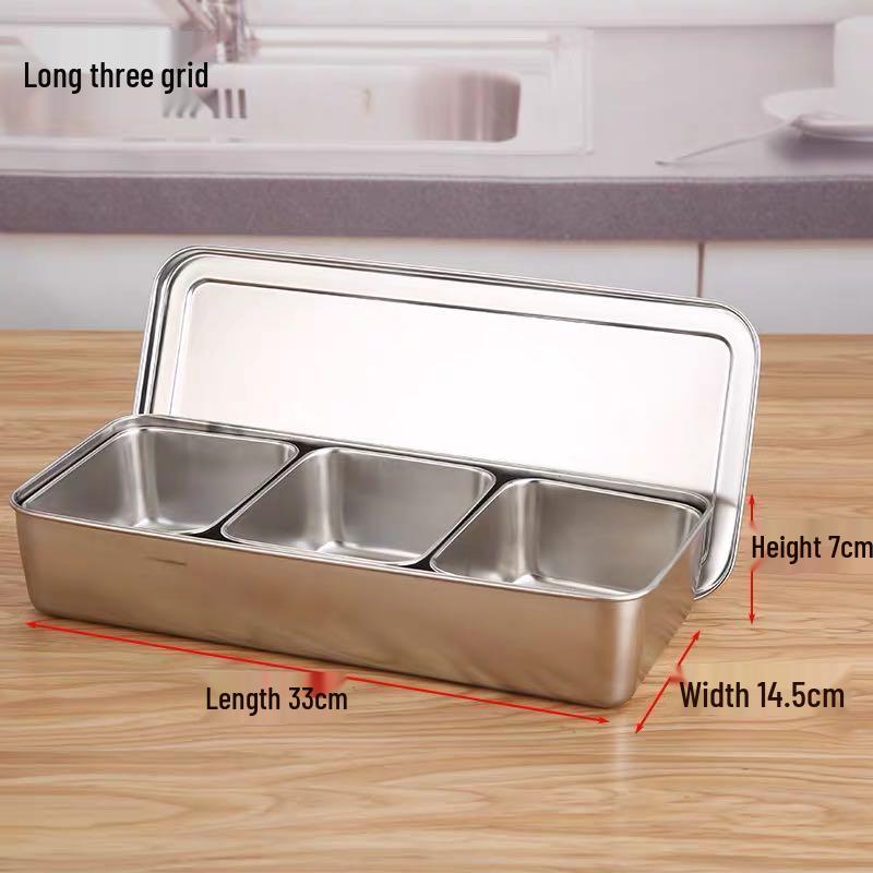 Japanese Stainless Steel Seasoning Box Set - Includes Condiment Jars with Lids